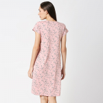 Women Pink Printed Maternity Nightdress