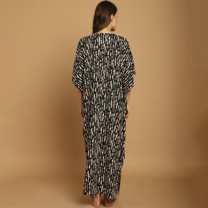 Printed V-Neck Kaftan Maternity Nightdress